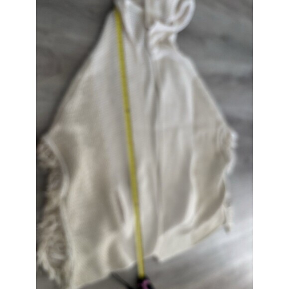 Roffe Women's Knit Open Front Long Cardigan Hoodie Poncho Boho Western Fringe OS - Picture 6 of 10